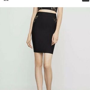 New BCBG Max Azria Lace Inset Bandage Pencil Skirt